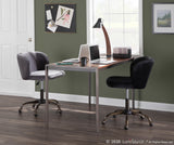 Fran Contemporary Task Chair in Silver Velvet by LumiSource