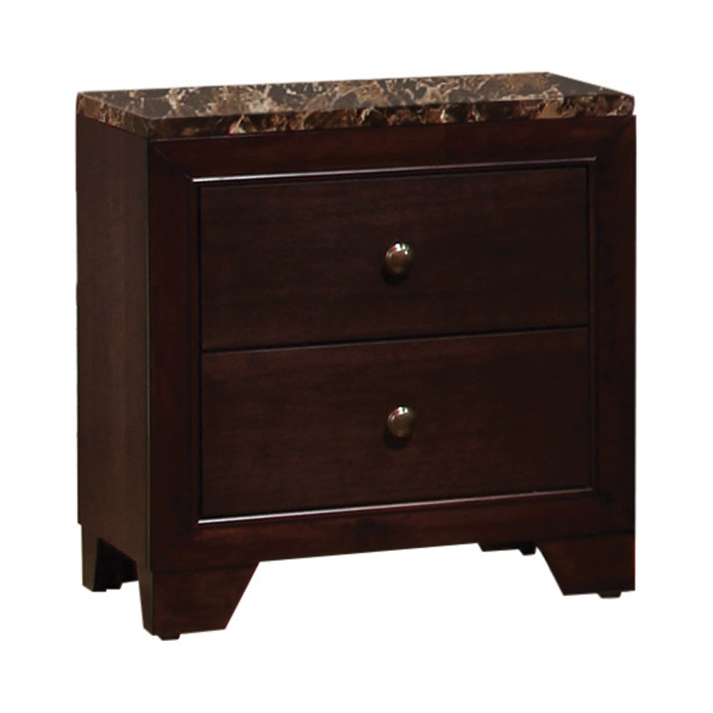 Conner Contemporary 2-drawer Rectangular Nightstand Cappuccino