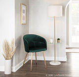 Lindsey Contemporary Chair in Gold Metal and Green Velvet by LumiSource