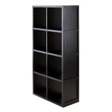 Winsome Wood Timothy 4x2 Grid Shelf, Black 20053-WINSOMEWOOD