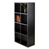 Winsome Wood Timothy 4x2 Grid Shelf, Black 20053-WINSOMEWOOD