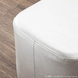 May Contemporary Ottoman in Silver Faux Leather by LumiSource