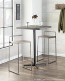 Fuji Industrial Bar Table in Antique Metal and Espresso Bamboo by LumiSource