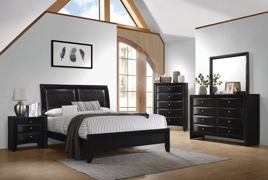 Briana Casual Upholstered Panel Bed Black