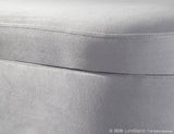 Chloe Contemporary/Glam Storage Bench in Chrome Metal and Grey Velvet by LumiSource