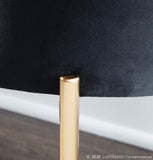 Chloe Contemporary/Glam Storage Bench in Gold Metal and Black Velvet by LumiSource