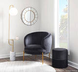Chloe Contemporary Accent Chair in Gold Metal and Black Velvet by LumiSource