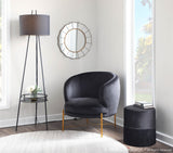 Chloe Contemporary Accent Chair in Gold Metal and Black Velvet by LumiSource