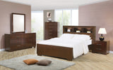 Jessica Contemporary Bed with Storage Headboard Cappuccino