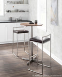 Fuji Contemporary Stackable Barstool with Brown Faux Leather by LumiSource - Set of 2