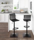Mirage Contemporary Barstool in Black Metal and Black Mesh Fabric by LumiSource
