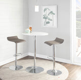 Ale Contemporary Adjustable Barstool in Grey PU Leather by LumiSource - Set of 2