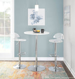 Elia Contemporary Adjustable Bar Table in White by LumiSource