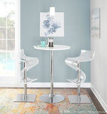 Elia Contemporary Adjustable Bar Table in White by LumiSource