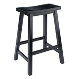 Winsome Wood Satori Saddle Seat Counter Stool, Black 20084-WINSOMEWOOD