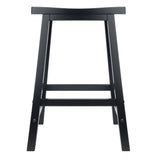 Winsome Wood Satori Saddle Seat Counter Stool, Black 20084-WINSOMEWOOD