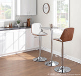 Bistro Contemporary Adjustable Square Bar Table in Silver by LumiSource