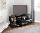 Metro 120 Contemporary TV Stand in Black Wood and Black Glass by LumiSource