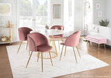 Fran Contemporary Chair in Gold Metal and Pink Velvet by LumiSource - Set of 2