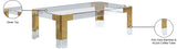 Casper Acrylic / Glass / Stainless Steel Contemporary  Coffee Table - 47" W x 29" D x 16.5" H