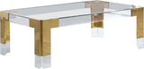 Casper Acrylic / Glass / Stainless Steel Contemporary  Coffee Table - 47" W x 29" D x 16.5" H