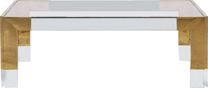 Casper Acrylic / Glass / Stainless Steel Contemporary  Coffee Table - 47" W x 29" D x 16.5" H