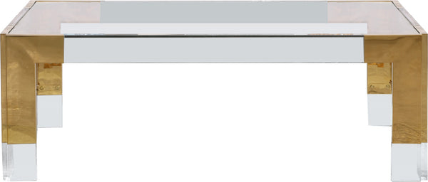 Casper Acrylic / Glass / Stainless Steel Contemporary  Coffee Table - 47" W x 29" D x 16.5" H