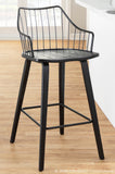 Winston Farmhouse Counter Stool in Black Wood and Black Metal by LumiSource