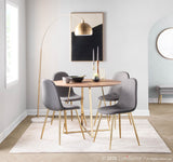 Cosmo Contemporary/Glam Dining Table in Gold Metal and Walnut Wood by LumiSource