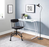 Demi Contemporary Office Chair in Black Metal and Black Velvet by LumiSource