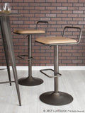 Beta Industrial Barstool in Antique and Camel Faux Leather by LumiSource - Set of 2