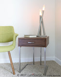 Vintage Flair Mid-Century Modern Chair in Walnut and Green by LumiSource