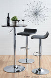 Ale Contemporary Adjustable Barstool in Black PU Leather by LumiSource - Set of 2
