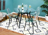 Clara Mid-Century Modern Dining Chair in Black and Clear by LumiSource - Set of 2