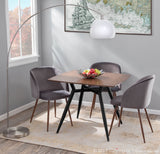Fran Contemporary Dining/Accent Chair in Walnut with Grey Velvet by LumiSource - Set of 2