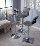 Masters Contemporary Adjustable Barstool with Swivel in Grey Faux Leather by LumiSource