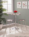 Bistro Contemporary Adjustable Round Bar Table in Silver by LumiSource