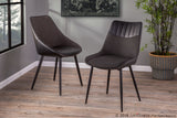 Marche Contemporary Two-Tone Chair in Black Faux Leather and Grey Fabric by LumiSource - Set of 2