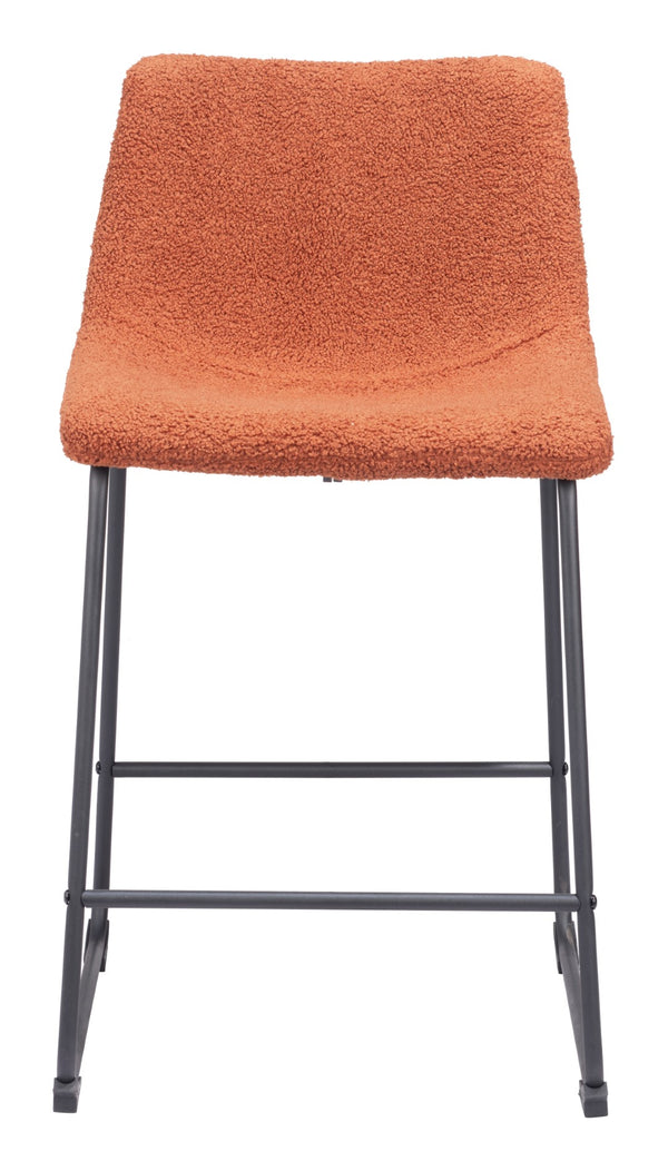 Zuo Modern Smart 100% Polyester, Plywood, Steel Transitional Commercial Grade Counter Stool Set - Set of 2 Burnt 100% Polyester, Plywood, Steel