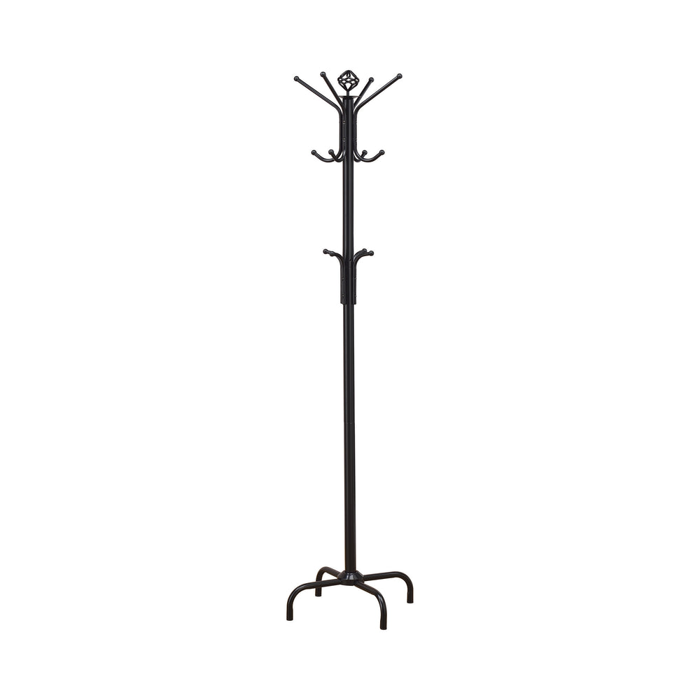 Contemporary 12-Hook Coat Rack in Black - Sleek, Elegant Design for Entryway or Mudroom Style