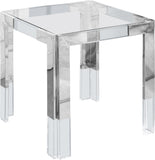 Casper Acrylic / Glass / Stainless Steel Contemporary  End Table - 22" W x 22" D x 24" H