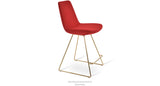 Eiffel Wire Stool Red Wool Gold