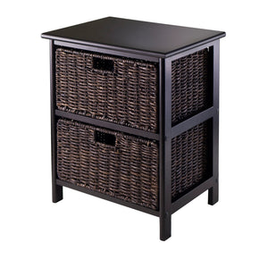 Winsome Wood Omaha Storage Rack, 2 Storage Baskets, Black 20216-WINSOMEWOOD