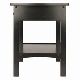 Winsome Wood Claire Curved Accent Table, Nightstand, Black 20218-WINSOMEWOOD