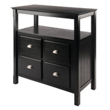 Winsome Wood Timber Buffet Cabinet, Sideboard, Black 20236-WINSOMEWOOD