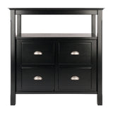 Winsome Wood Timber Buffet Cabinet, Sideboard, Black 20236-WINSOMEWOOD