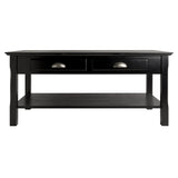 Winsome Wood Timber Coffee Table with Drawers, Black 20238-WINSOMEWOOD