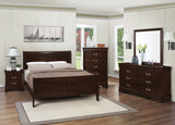 Louis Philippe Traditional Panel Sleigh Bed