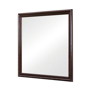 Louis Philippe Cappuccino Rectangular Mirror - Classic Elegance for Timeless Bedroom Decor, 38"