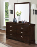 Louis Philippe Cappuccino Rectangular Mirror - Classic Elegance for Timeless Bedroom Decor, 38"